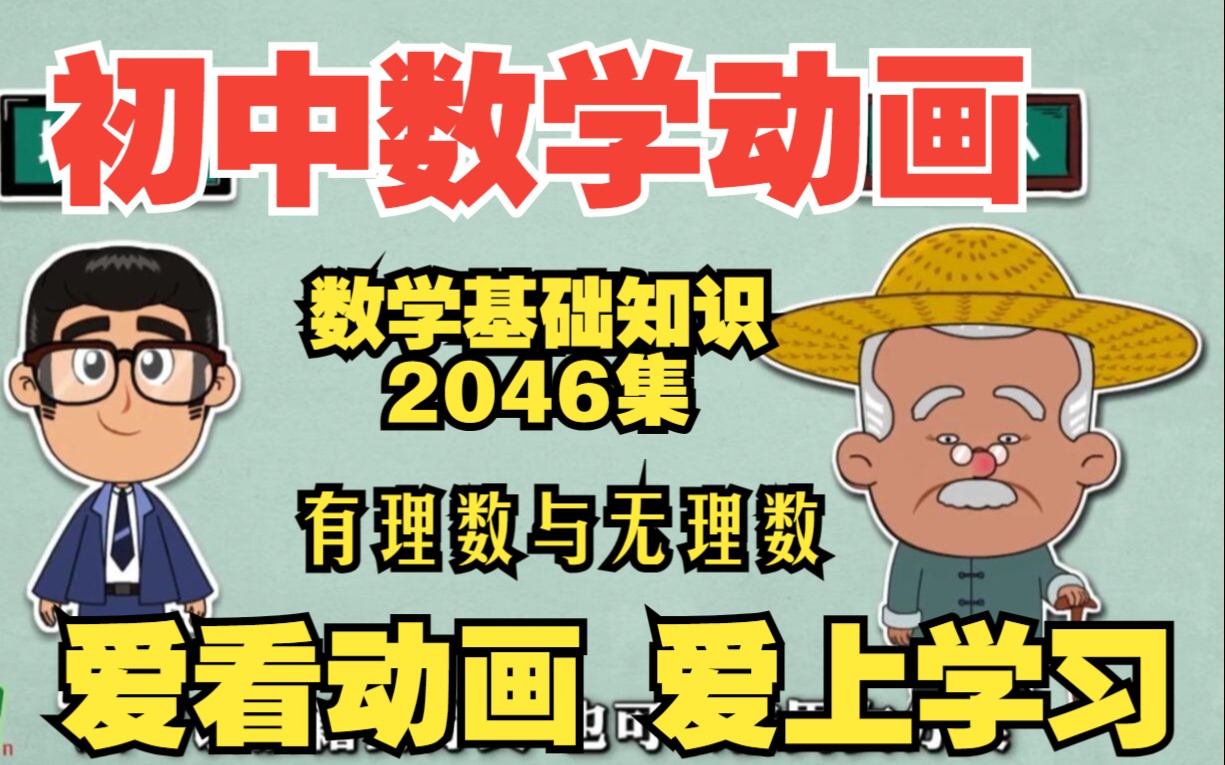 [图][初中数学动画2046全集]《初中数学总复习：有理数和无理数》初中数学基础知识零基础趣味动画视频