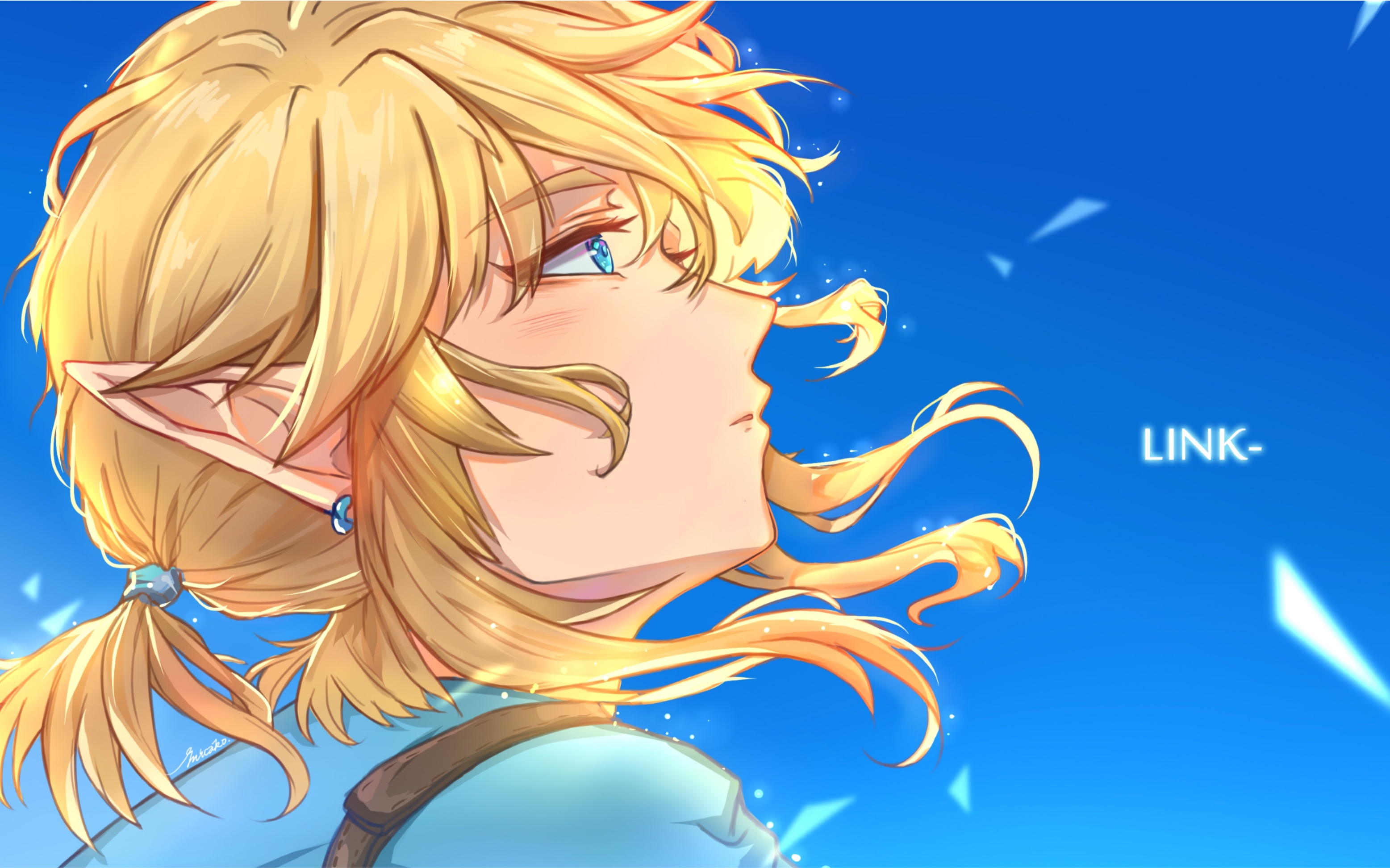 sai绘画过程林克与海拉鲁静谧天空