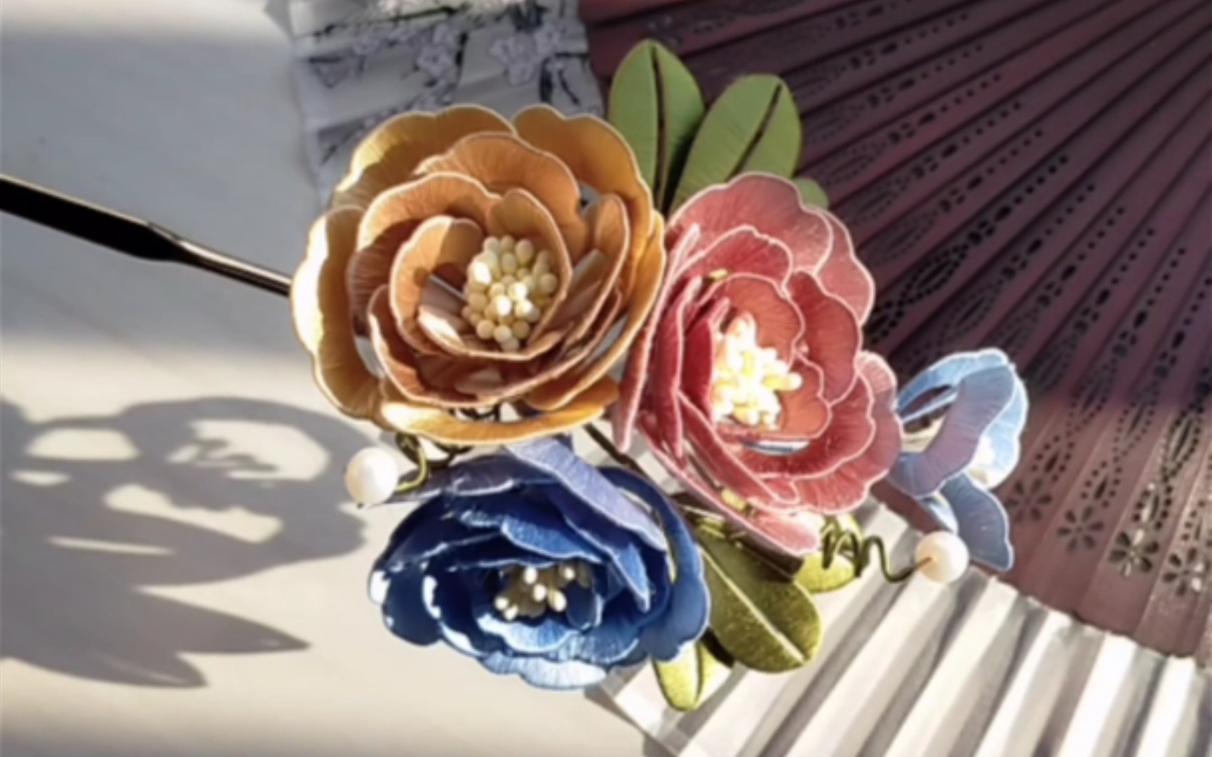 仿故宫绢花缠花