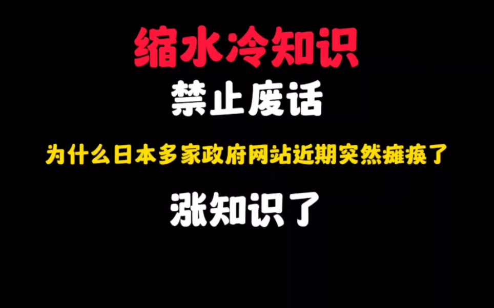 禁止废话:为什么日本多家政府网站近期突然瘫痪了?涨知识了哔哩哔哩bilibili