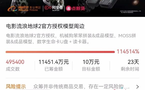 流浪地球众筹114514%瞬间哔哩哔哩bilibili