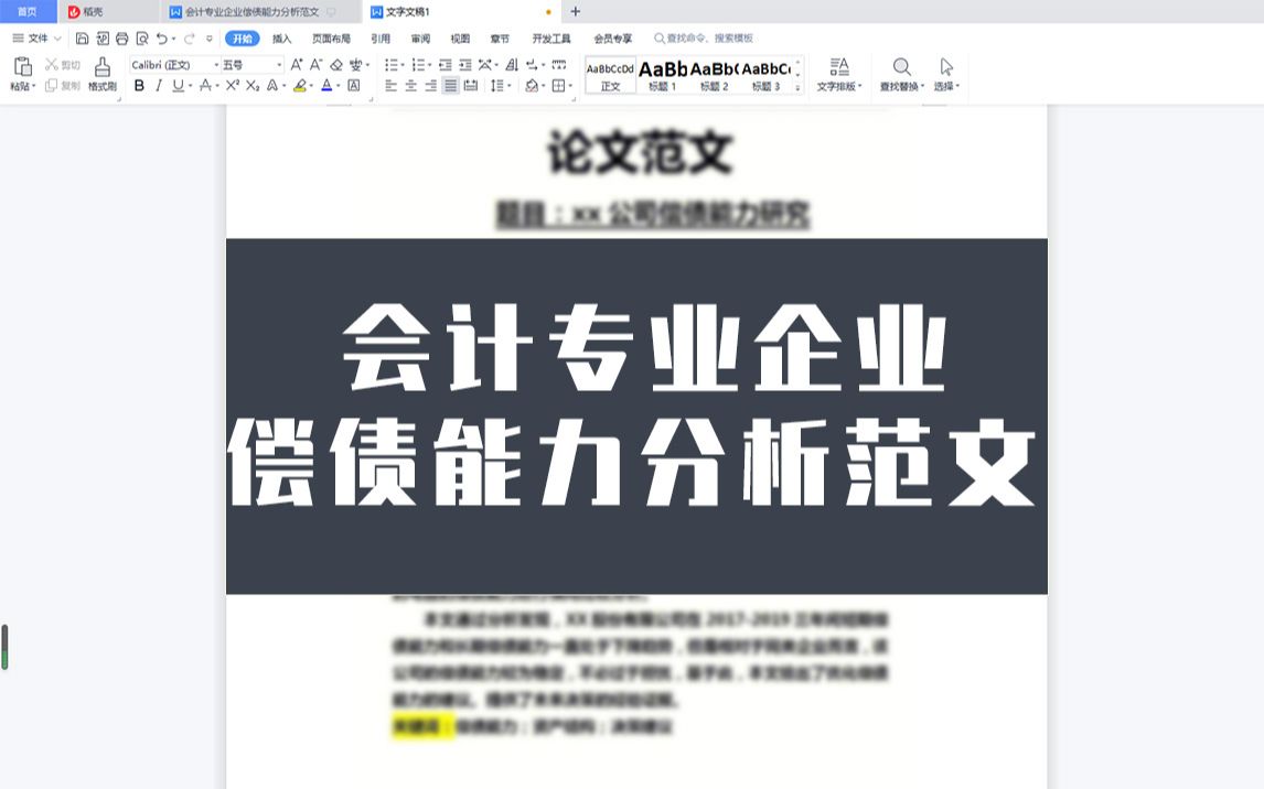 会计专业论文分享!偿债能力分析的范文,没有头绪的同学一定要看过来.哔哩哔哩bilibili