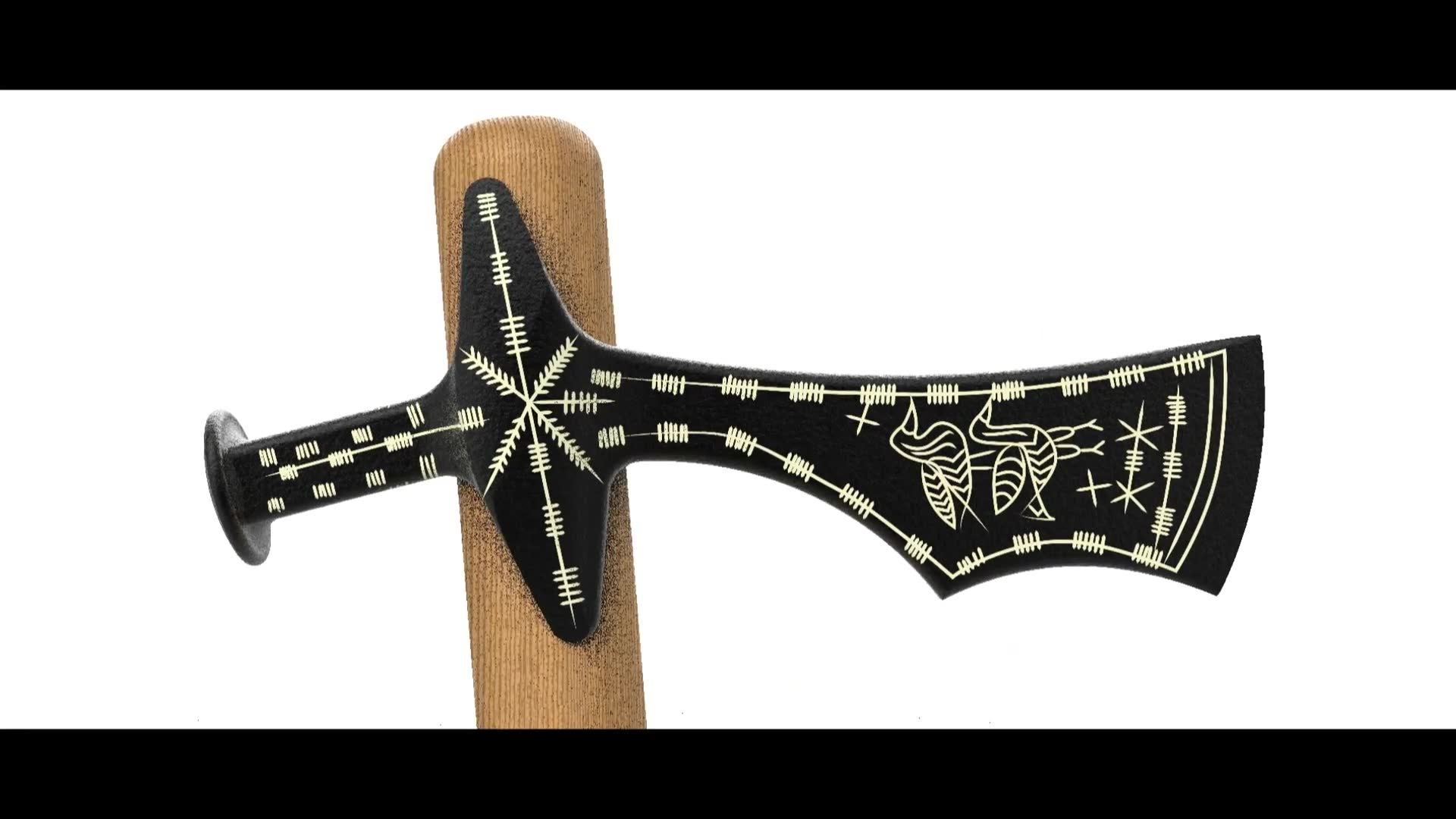 欧洲中世纪早期单手斧3d立体复原展示