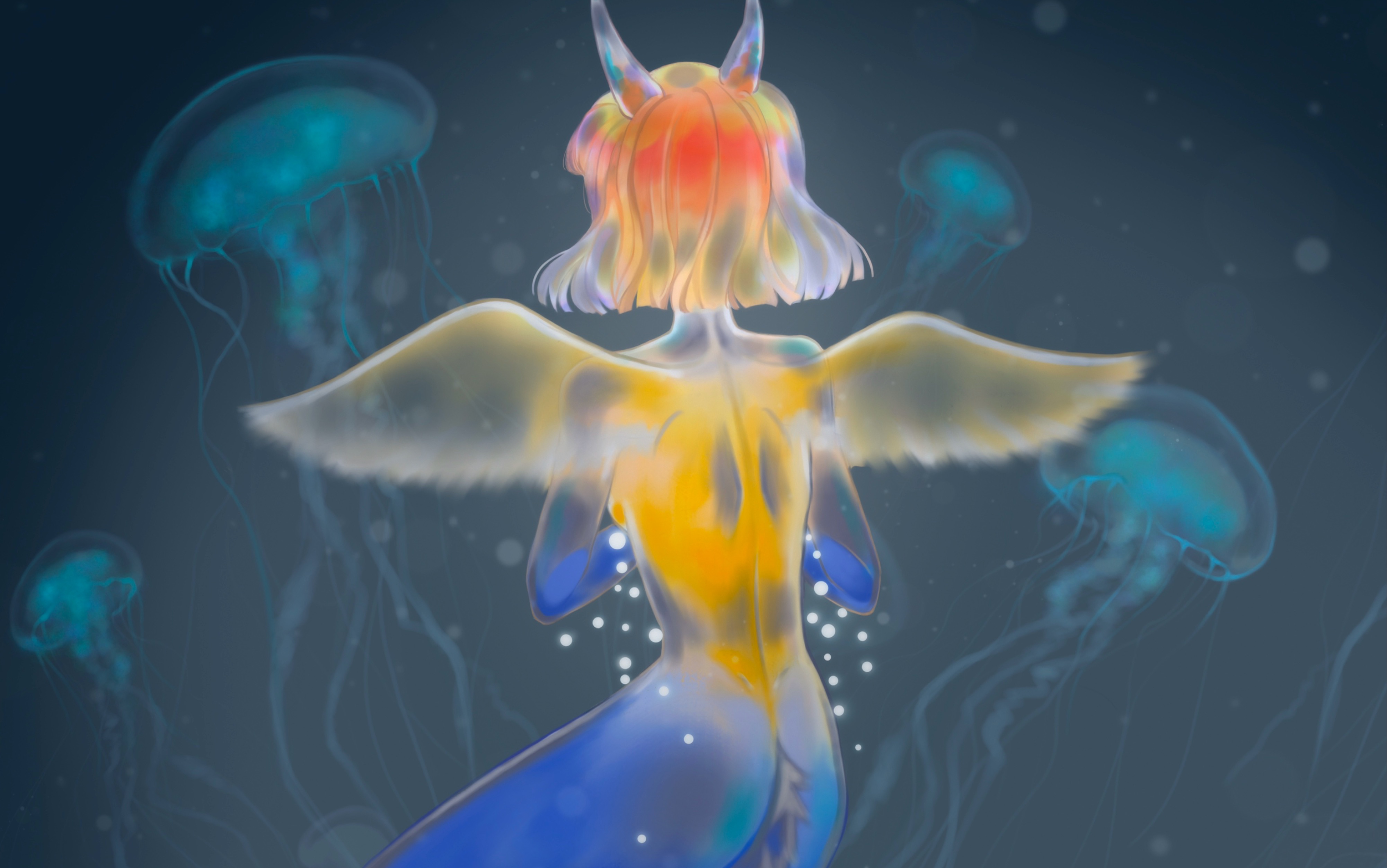 【procreate】裸海蝶/海天使_哔哩哔哩_bilibili