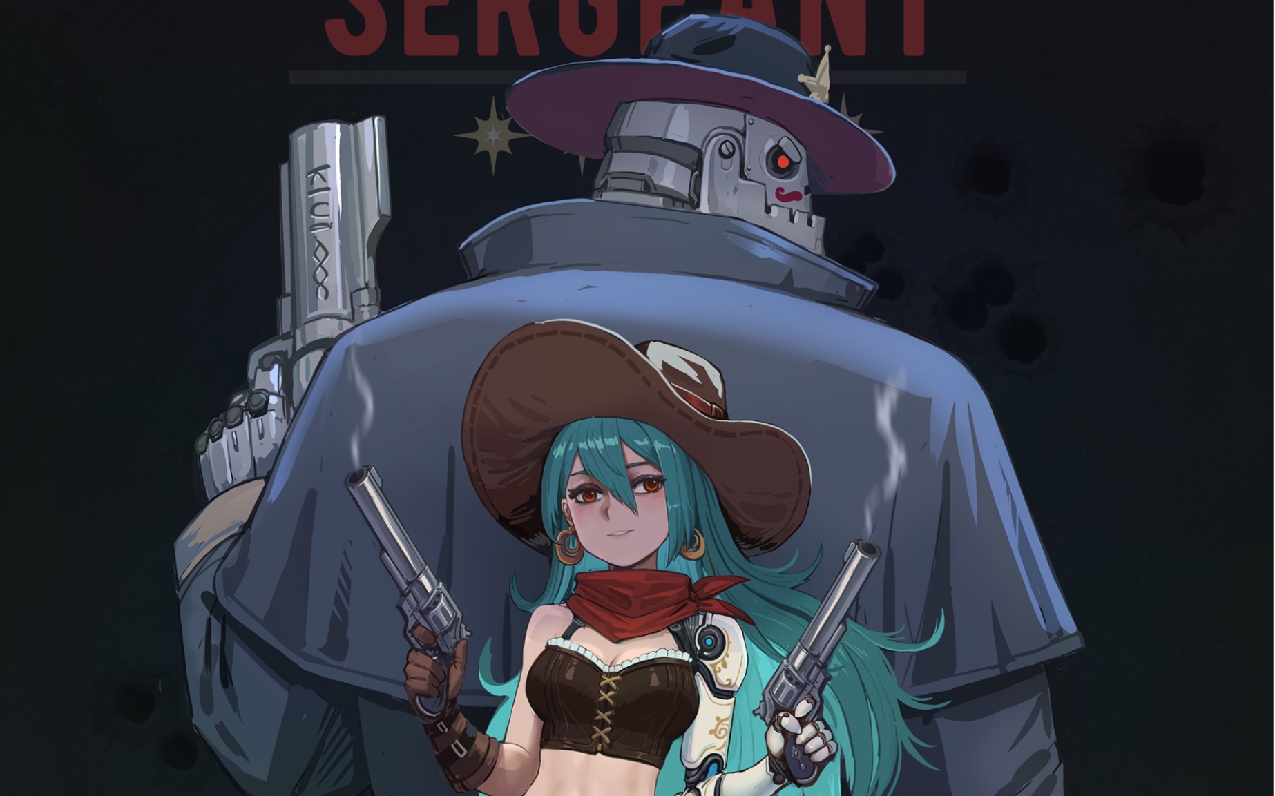 西部赛博牛仔 绘画过程