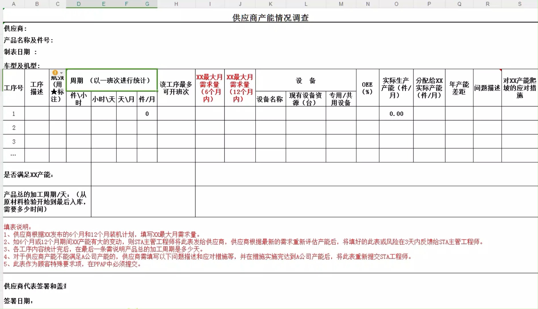 供应商管理全套表格
