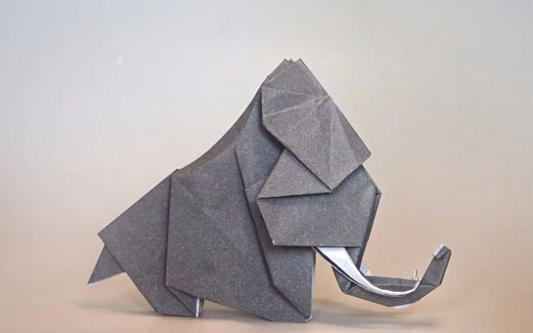 「diy纸艺系列」教你学习如何折纸立体的猛犸象,创意十足!