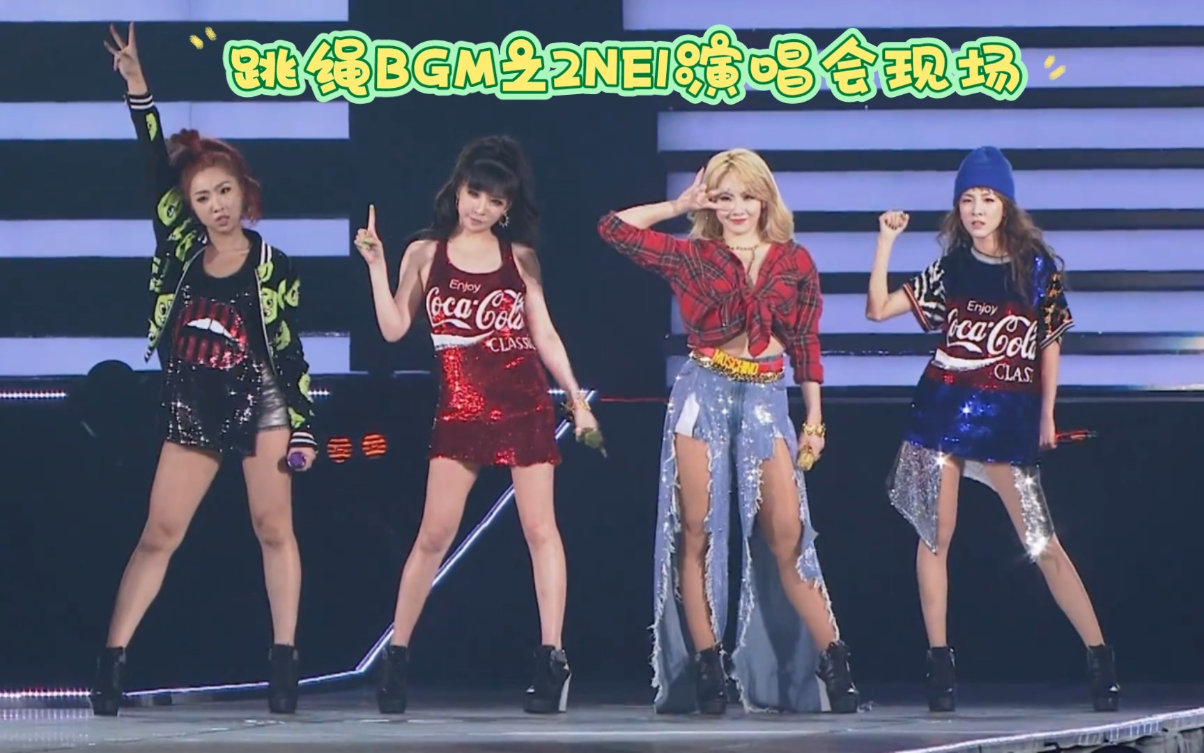 【跳绳自用】跳绳bgm之2ne1演唱会现场45分钟合集每首休15秒/有氧