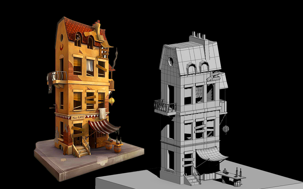 房子模型案例教学,零基础必学的游戏建模技巧学习