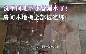 Download Video: 房间木地板全部泡在水里，检测是厕所地下水管漏水，损失有点大！泡水后的木地板基本报废！