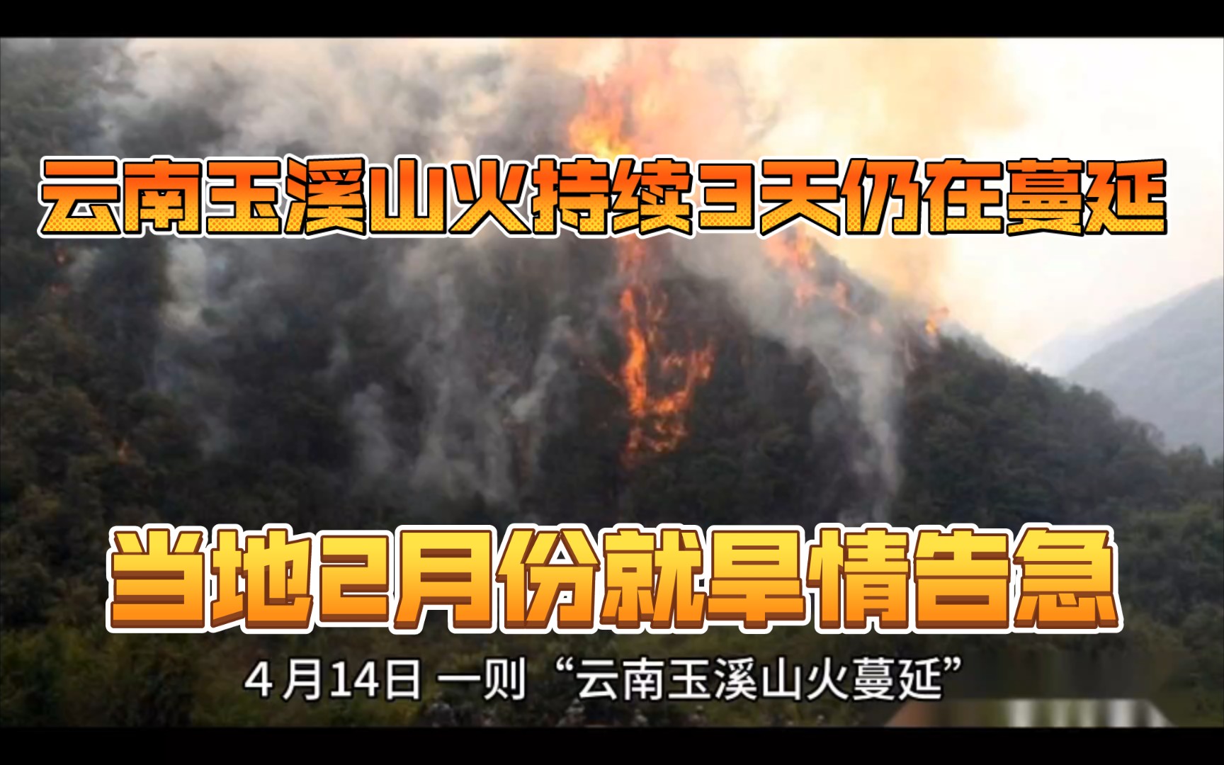 云南玉溪山火持续3天仍在蔓延,当地2月份就旱情告急哔哩哔哩bilibili