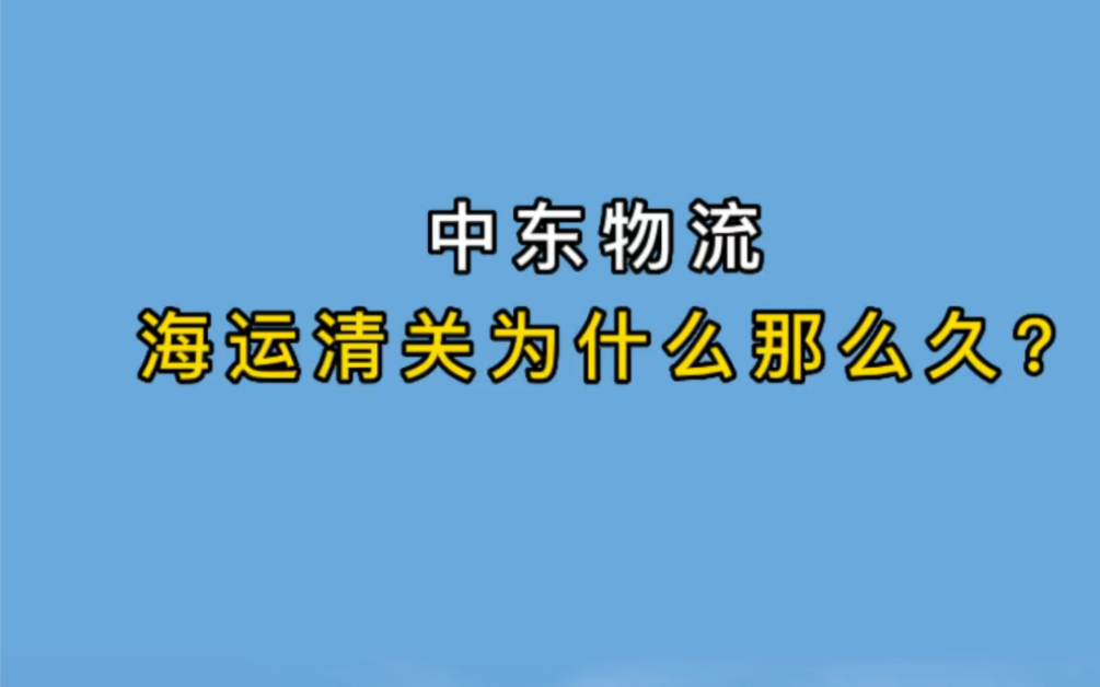 中东物流,海运清关为什么要那么久?哔哩哔哩bilibili