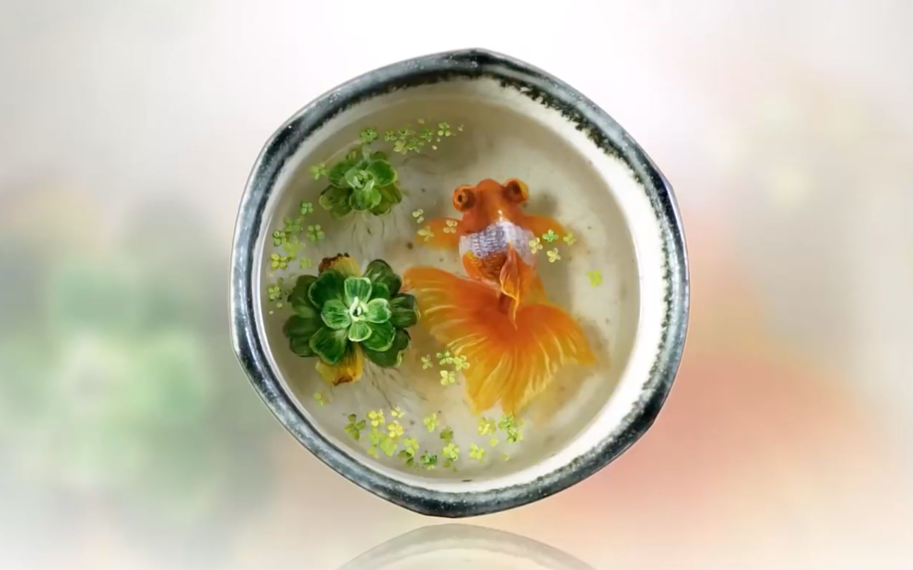 3d树脂绘画超逼真的3d锦鲤令人叹为观止