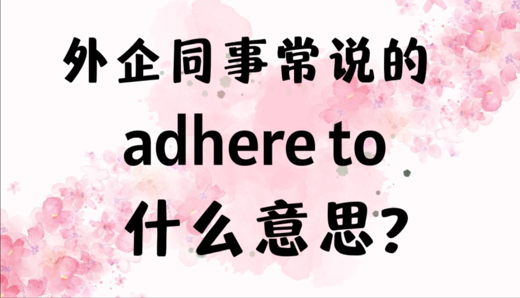 外企同事常说的英语＂adhere to＂什么意思?【商务英语学习】哔哩哔哩bilibili