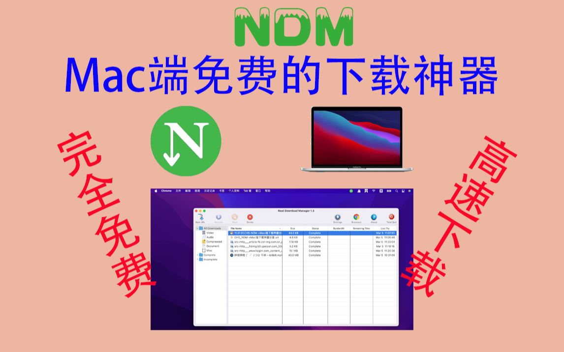 NDM Mac端完全免费的下载神器分享哔哩哔哩bilibili