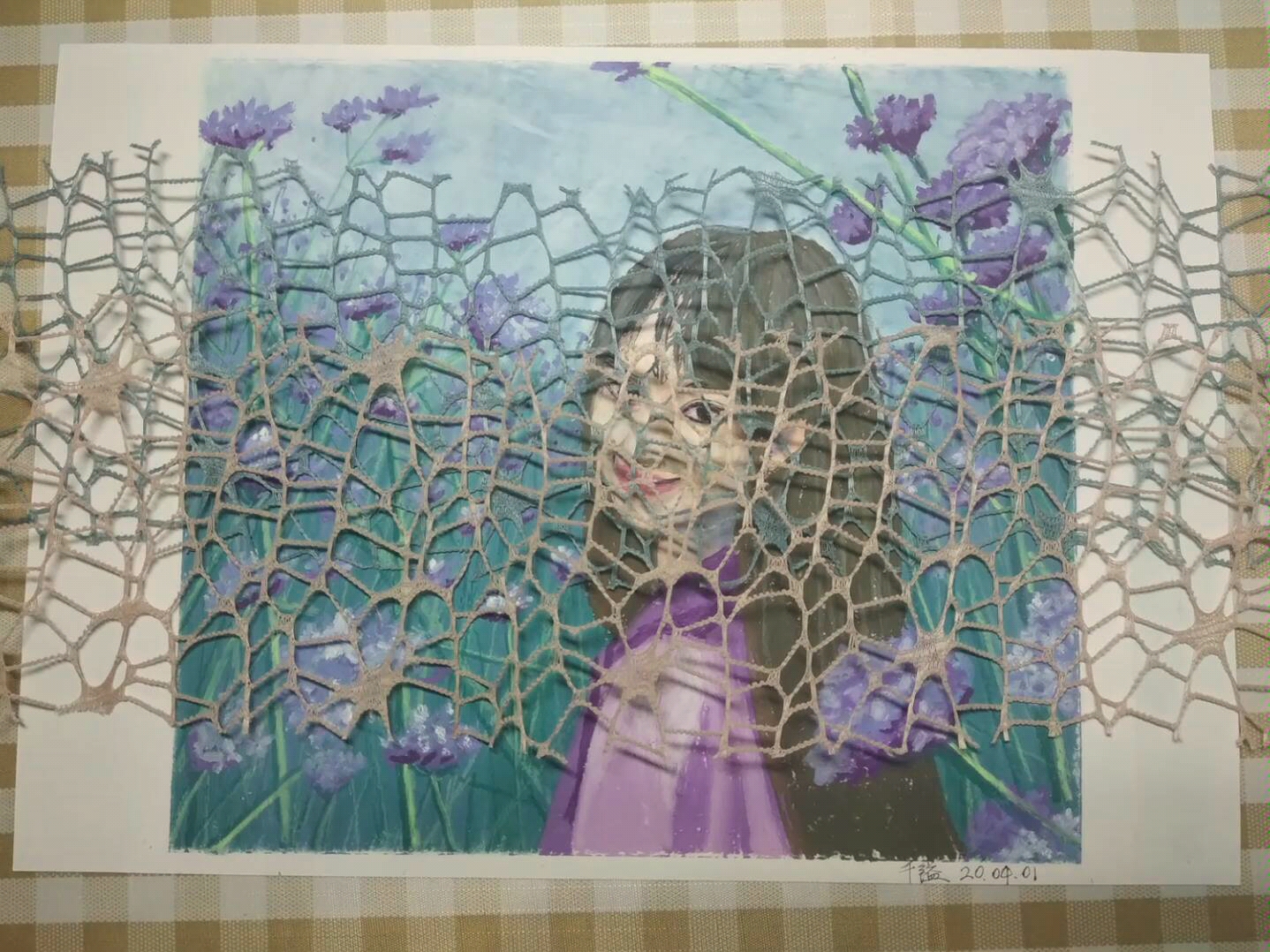 活动作品油画棒待到山花浪漫时她在丛中笑