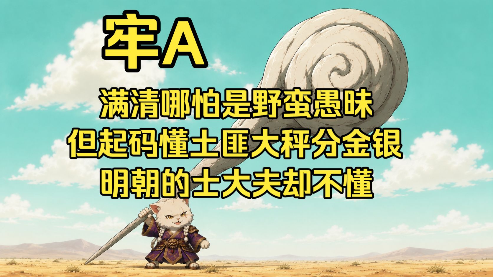 【牢A】满清的评价哪怕是野蛮愚昧，但他最起码懂土匪大秤分金银，明朝的士大夫却不懂，如同现在的美国利润是不分的，财富是集中的，分赃不均的前提的分赃