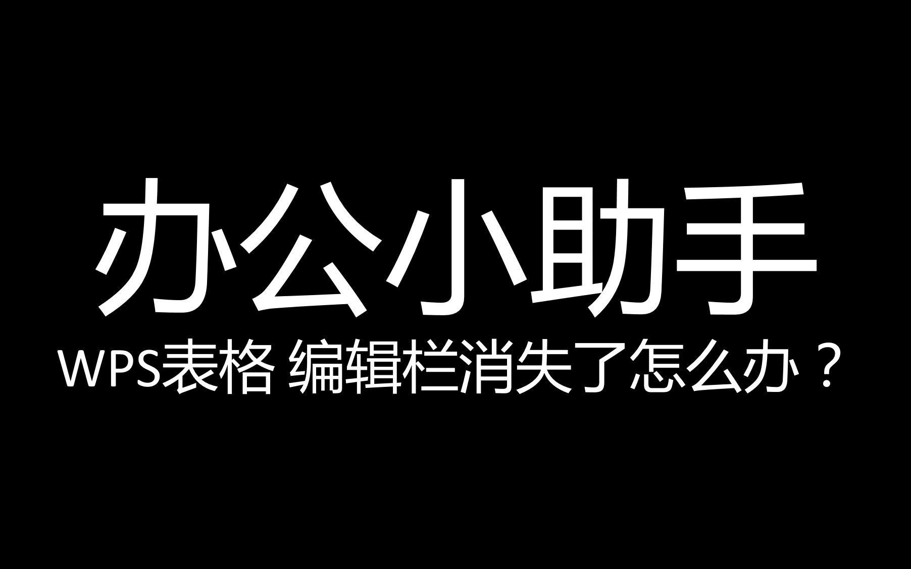 WPS表格的编辑栏消失了怎么办哔哩哔哩bilibili