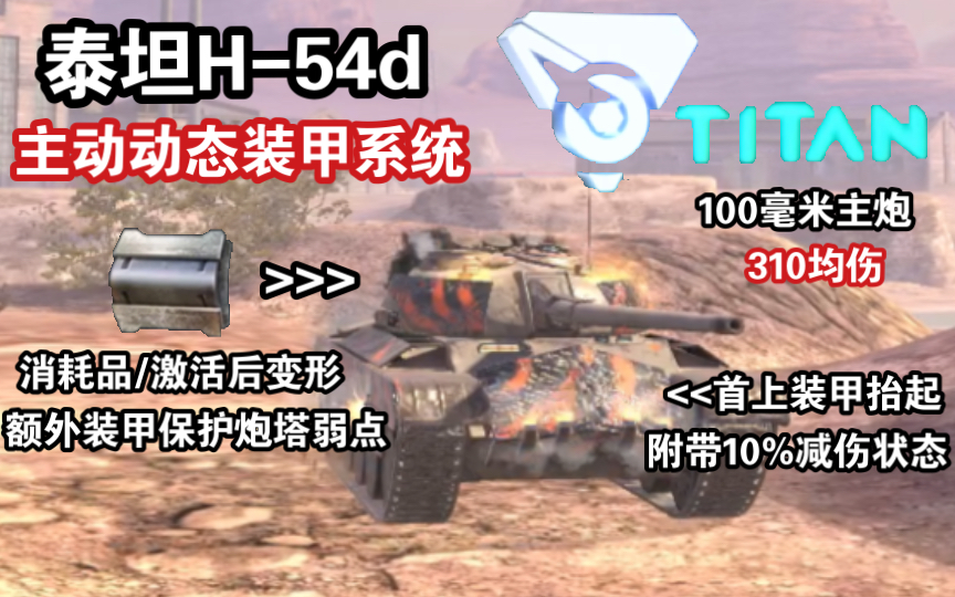 【WOTB】泰坦科技“H54d”,主动动态装甲系统!(上手教学?)哔哩哔哩bilibili坦克世界