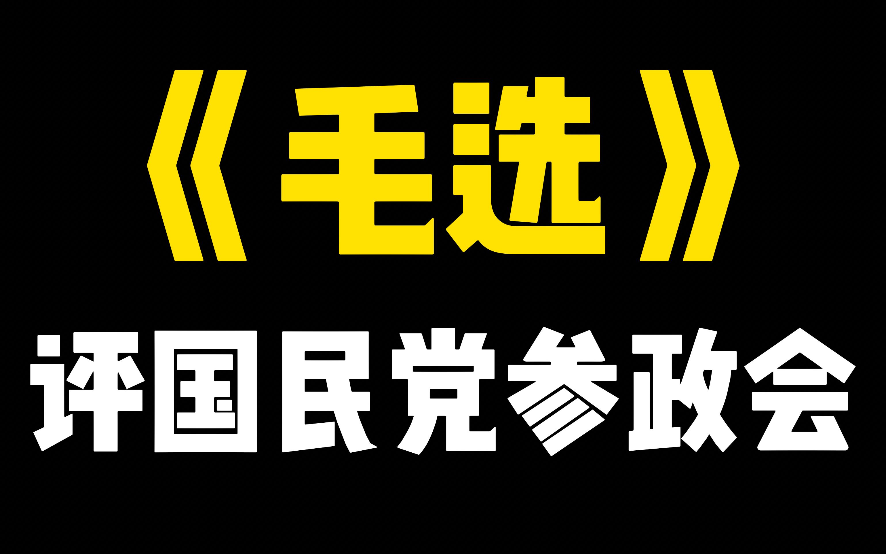 《毛选》316评国民党参政会哔哩哔哩bilibili