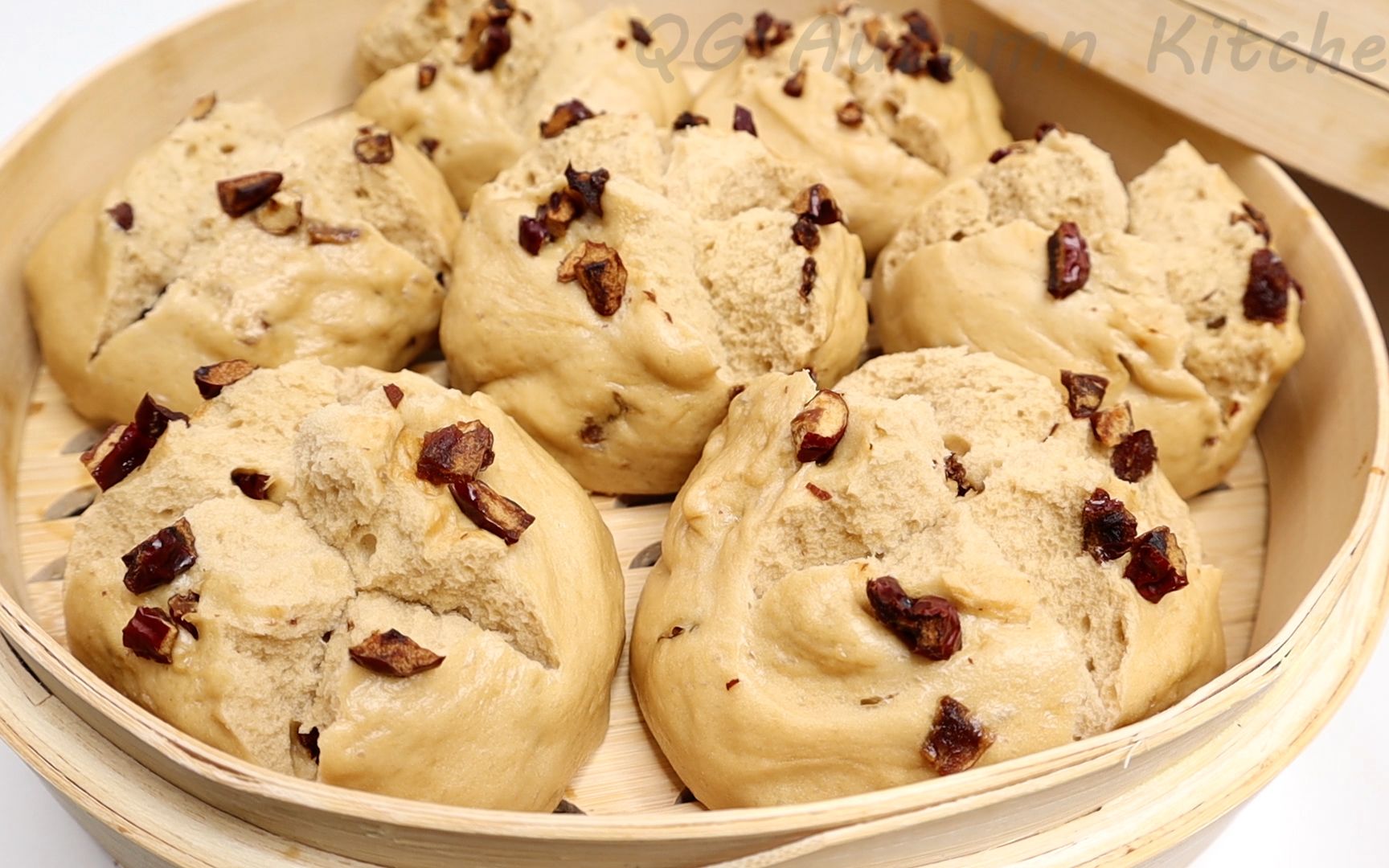 无泡打粉|小苏打 |面种的 红枣黑糖开花馒头