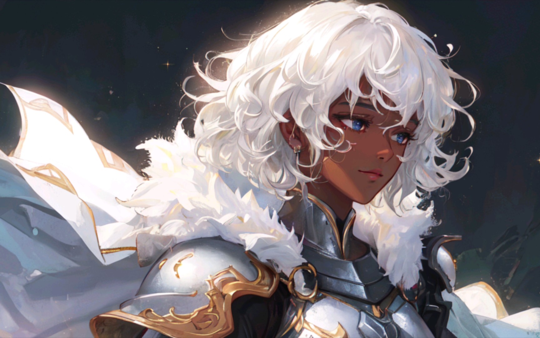 【ai绘画】黑皮白毛女团长