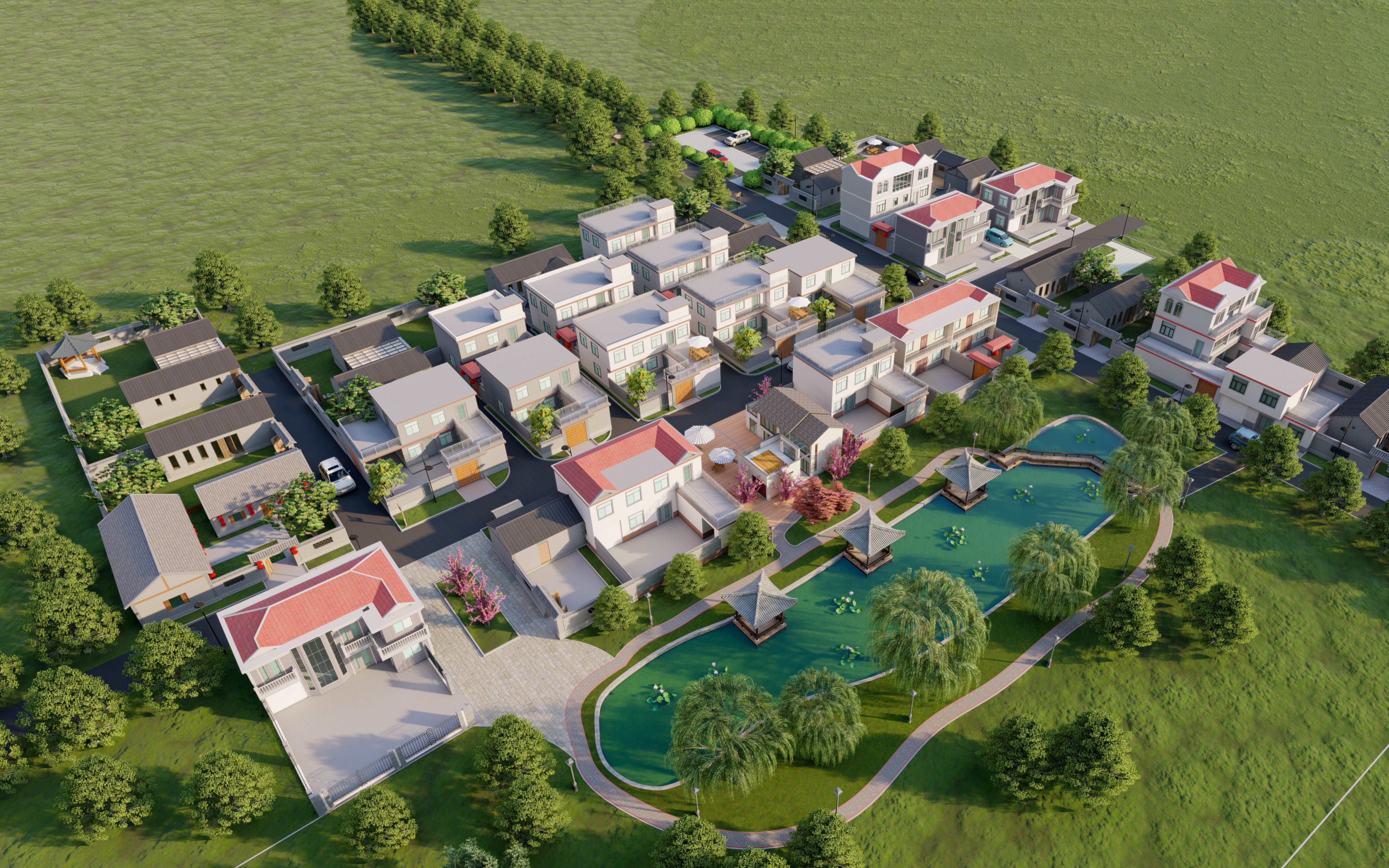 lumion10 简单乡村民宿规划漫游_哔哩哔哩_bilibili