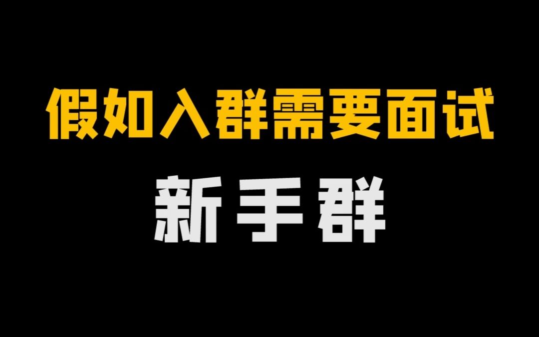 假如入群需要面试(新手群)哔哩哔哩bilibili