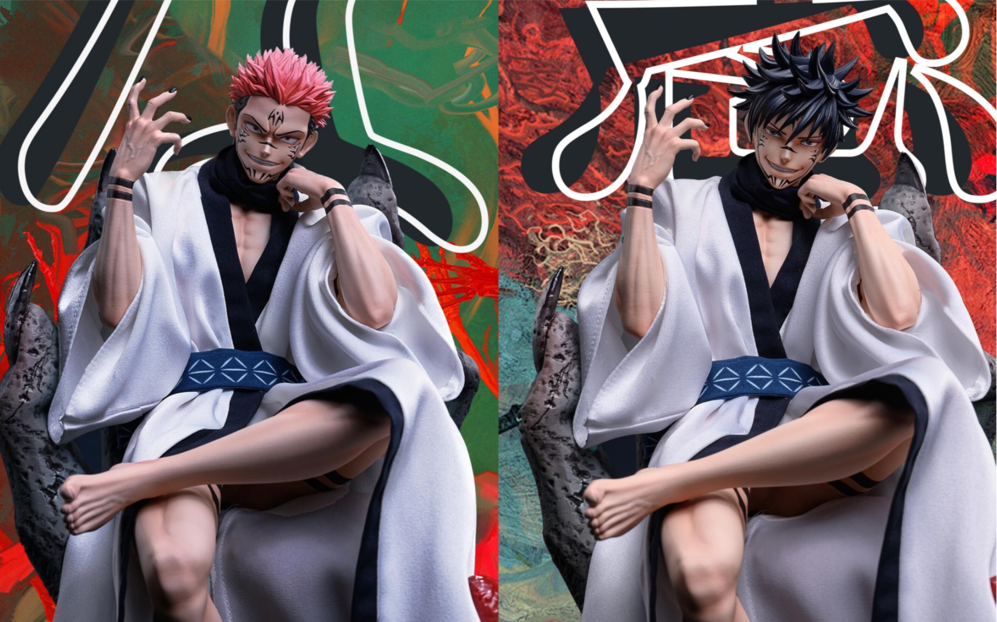 两面宿傩附身虎杖 伏黑惠 手办雕像 大爷来啦 共五牛