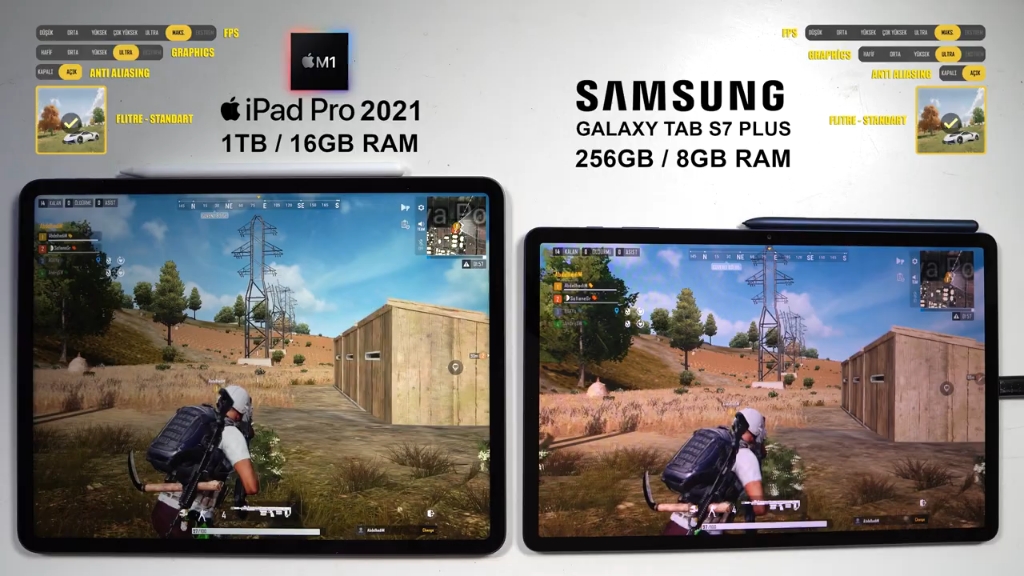 ipad pro m1 vs三星galaxy tab s7 plus | 绝地求生 未来之役