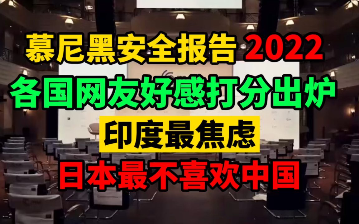 [图]慕尼黑安全报告2022——各国网友好感打分出炉