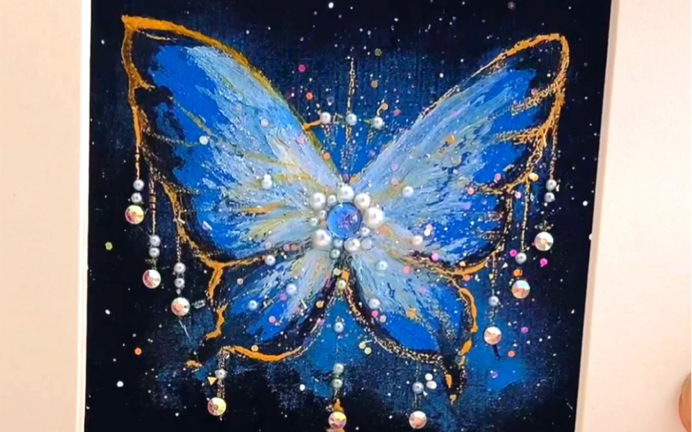 油画棒教程|梦幻蓝闪蝶