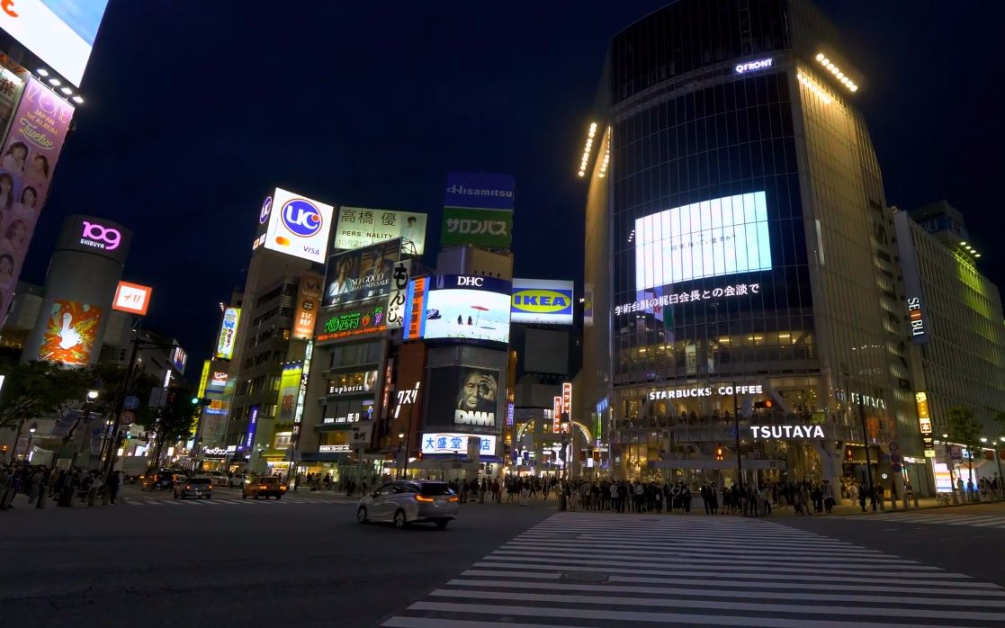 【超清日本】漫步夜晚的东京涩谷 高清完整版 202010