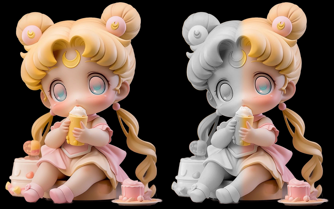 【3d】zbrush手办自制 q版水冰月人物角色模型雕刻教程!