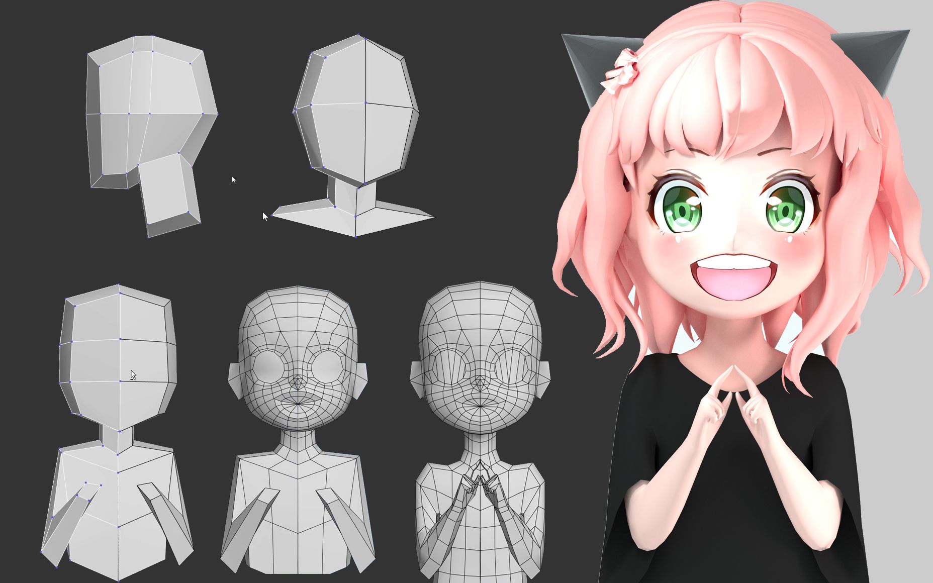 活动  3dmax教程,阿尼亚3dmax人物建模教学,超详细动漫人物制作教学