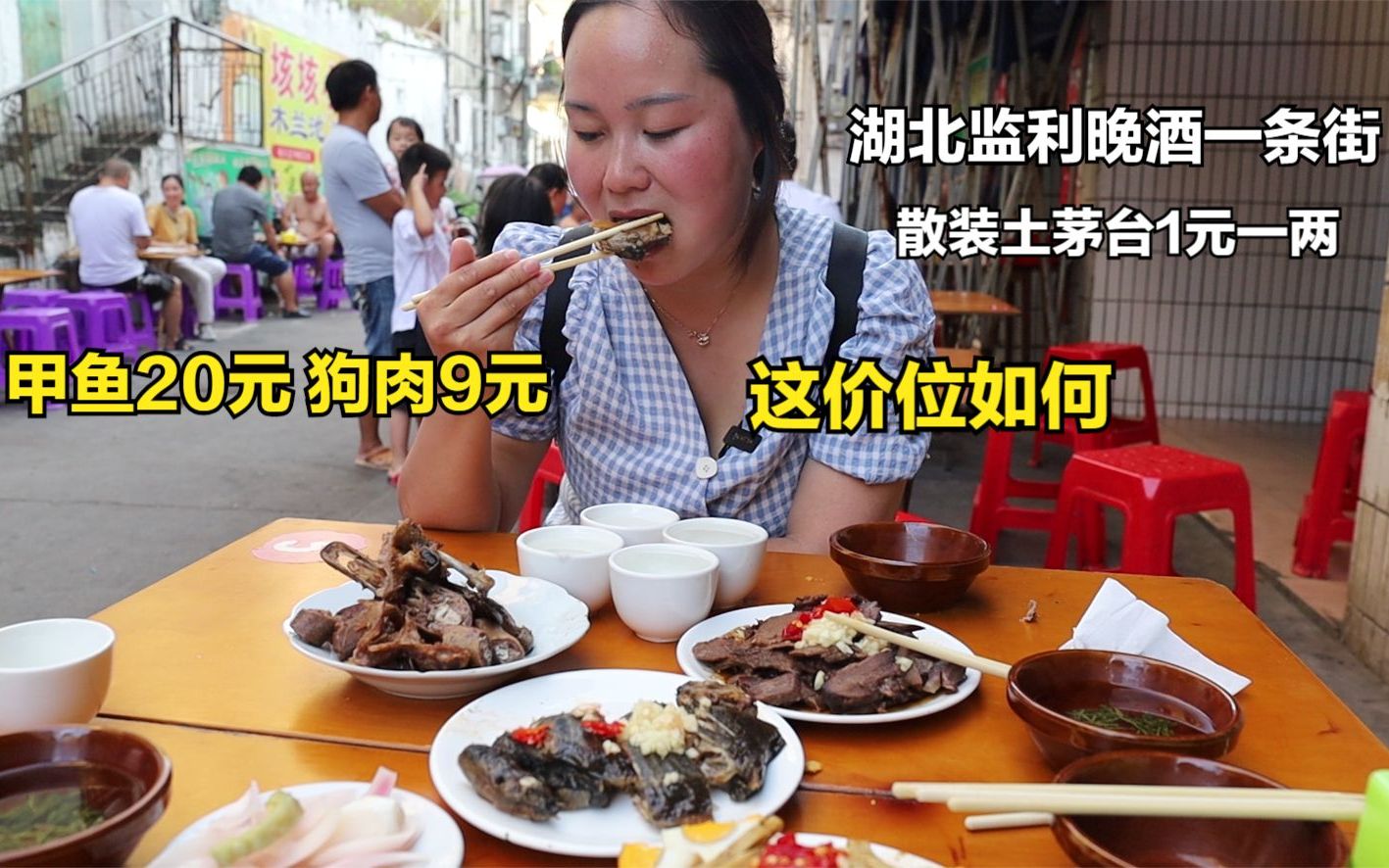 [图]长江码头喝晚酒，狗肉9元甲鱼20元，散装土茅台1元一两 ，真惬意