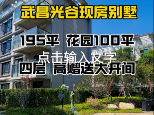 武昌光谷现房别墅,195平,花园100平,四层空间,超大开间,总价380万#武昌别墅#武汉别墅#光谷别墅#大花园别墅哔哩哔哩bilibili