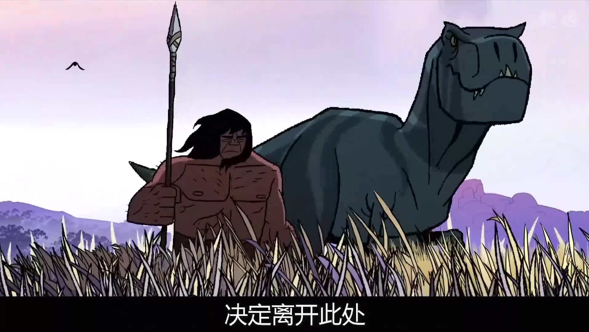 史前战纪,神秘怪物现身,被男人霸王龙用火围起来烧烤