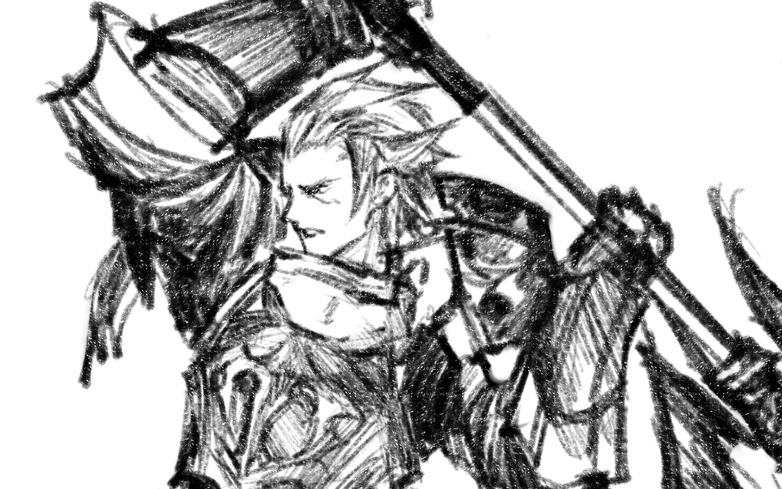 板绘】日常热手,临摹最终幻想14不知道谁,手里有板斧,应该是强攻手吧