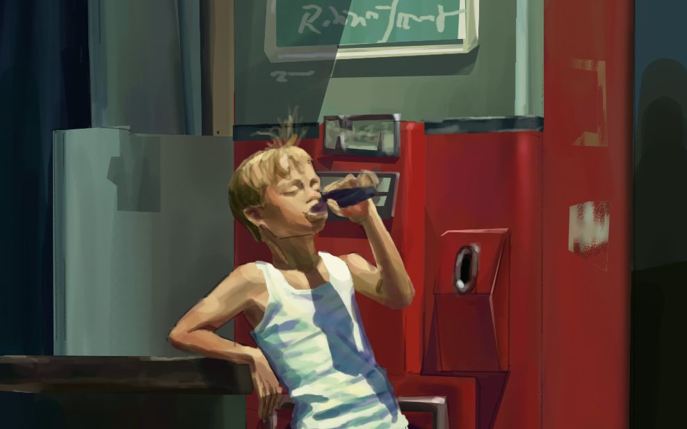 厚涂板绘可乐男孩