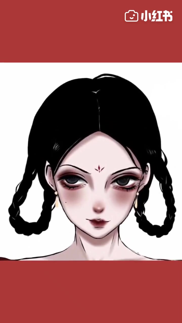 古风手绘仿妆|黑瞳酷女孩_哔哩哔哩_bilibili