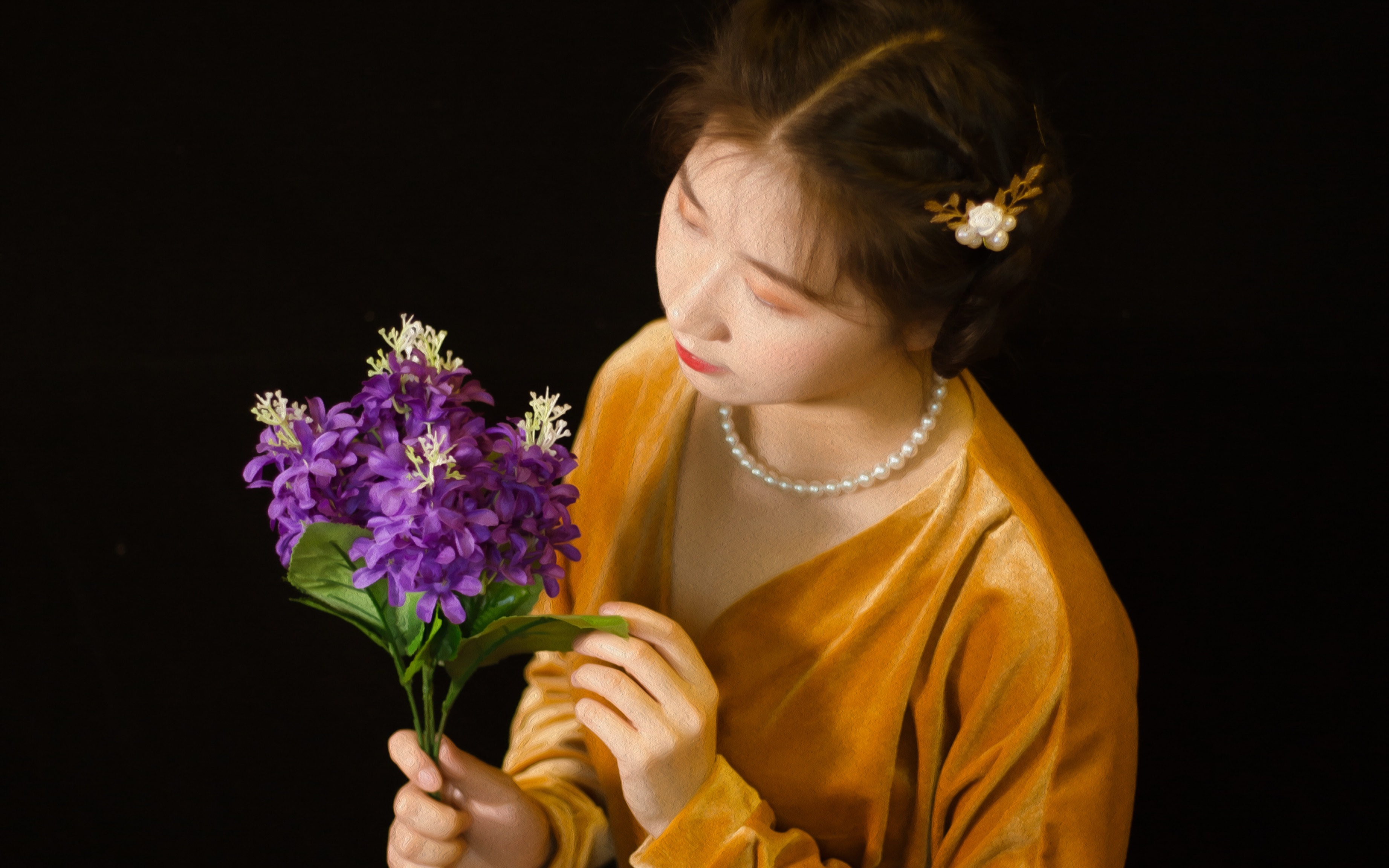 宅家怎样自拍法式复古油画风写真