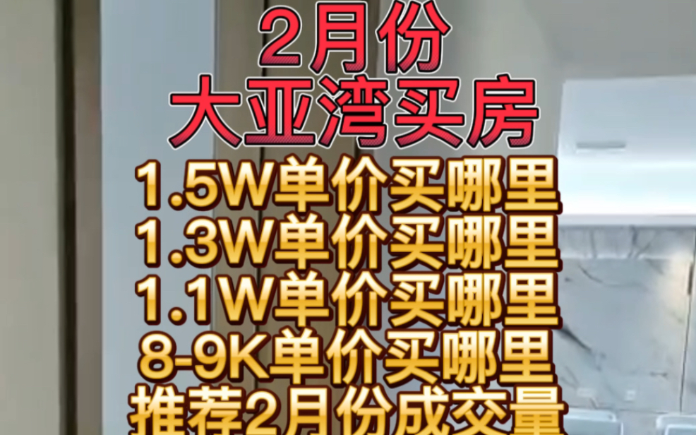 2月份大亚湾推荐几个楼盘4种不同价位高性价比楼盘 #惠州买房 #买房找我各种优惠 #惠州买房深圳惠州大亚湾房产哔哩哔哩bilibili