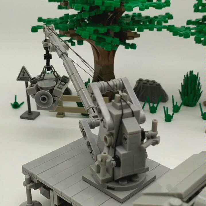 兼容乐高式积木moc布辛纳格4500吊车展示