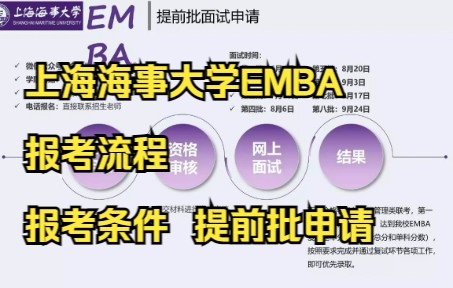 上海海事大学EMBA报考流程 报考条件 提前批申请哔哩哔哩bilibili