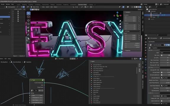 Blender插件轻松制作霓虹灯发光字广告招牌店招夜景灯光插件5哔哩哔哩bilibili