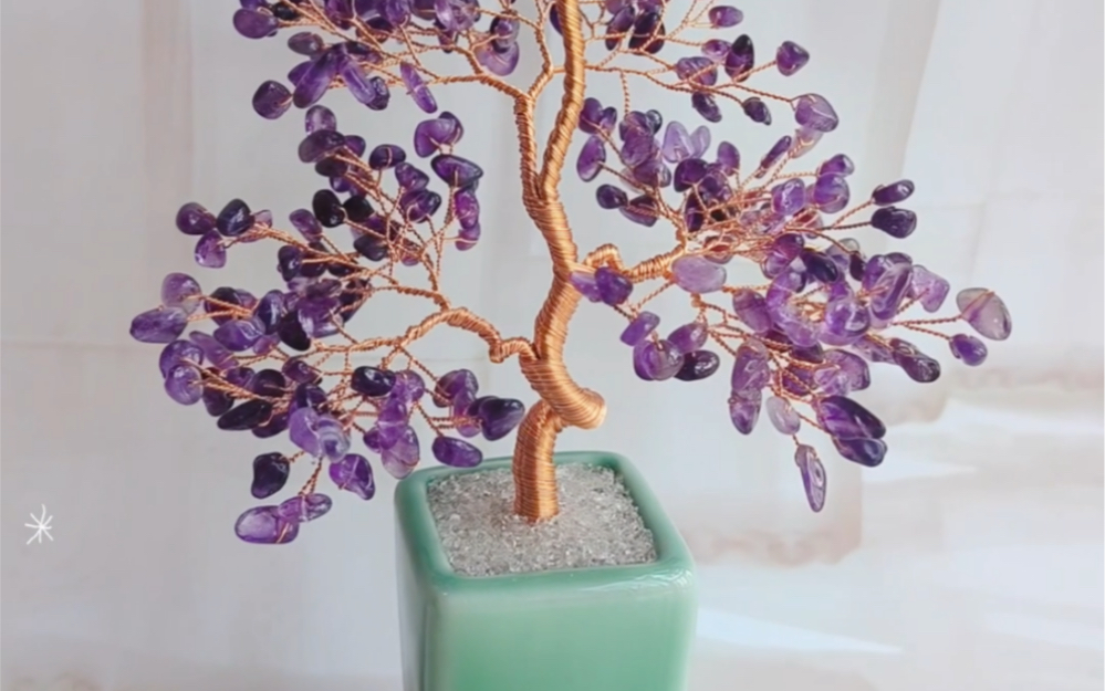 精品天然紫水晶树高奢盆景创意摆件一魔法水晶树