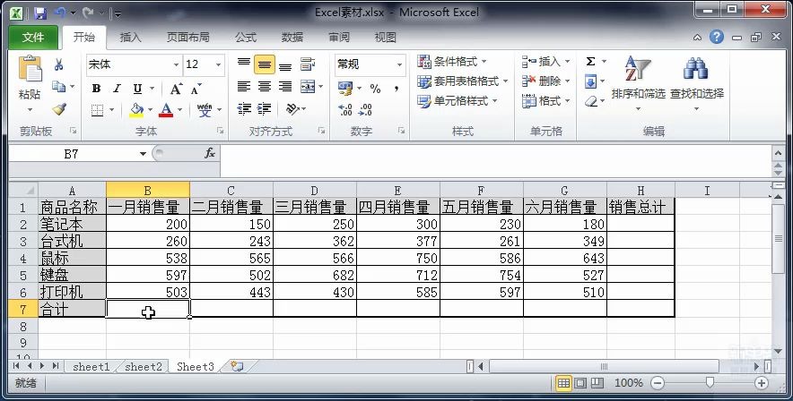 Excel中的sum函数使用方法哔哩哔哩bilibili