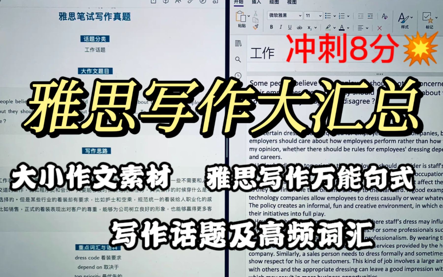 雅思写作雅思写作万能句式、雅思写作高频词汇、雅思写作常考话题及相关词汇都在这里啦!!1个月掌握好,雅思写作直接冲刺8分!哔哩哔哩bilibili