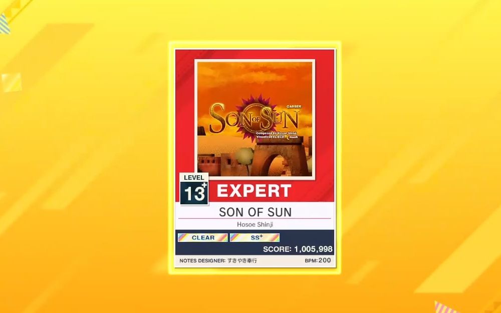 [图]CHUNITHM/中二节奏 SON OF SUN EXPERT13+ SSS 1姐姐